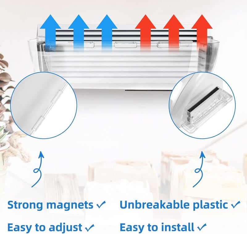 WeaHea 4 Pack Adjustable Air Vent Deflector, 9”-15” Transparent Deflector for Ceiling Registers, Floor, Sidewall (4) - Image 3